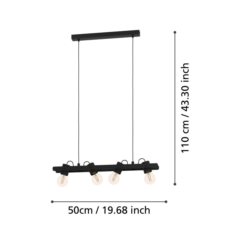 Eglo - Κρεμαστό φωτιστικό οροφής 4xE27/15W/230V