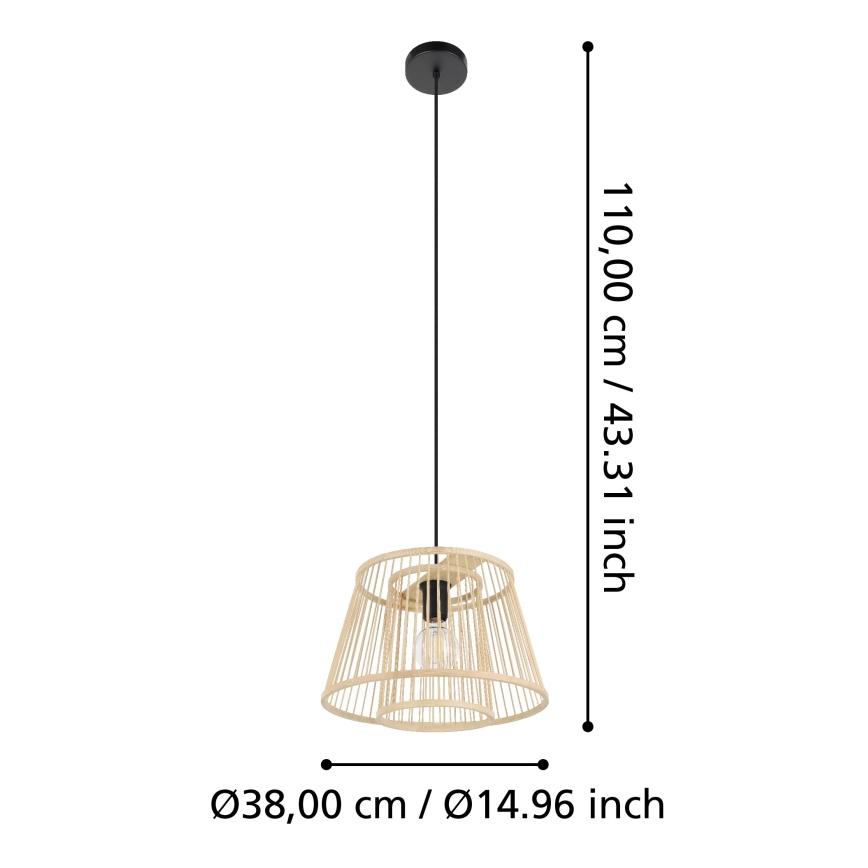 Eglo 43852 -Κρεμαστό φωτιστικό οροφής  HYKEHAM 1xE27/40W/230V