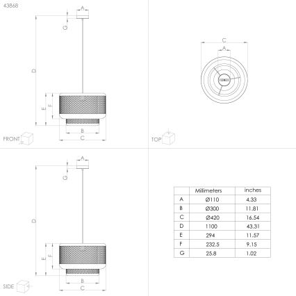 Eglo - Κρεμαστό φωτιστικό οροφής 1xE27/40W/230V