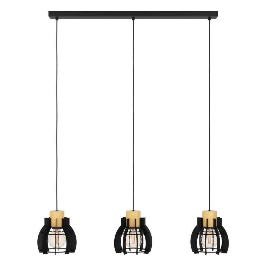 Eglo - Πολύφωτο με συρματόσχοινο 3xE27/40W/230V