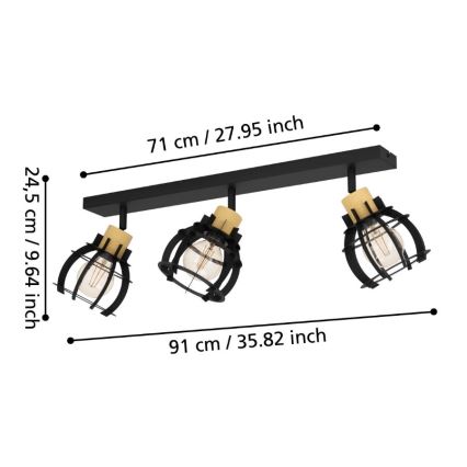 Eglo - Φωτιστικό σποτ 3xE27/40W/230V