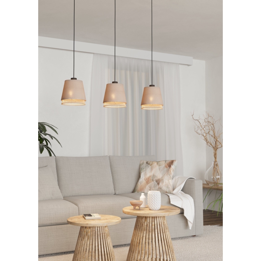 Eglo - Πολύφωτο με συρματόσχοινο 3xE27/40W/230V