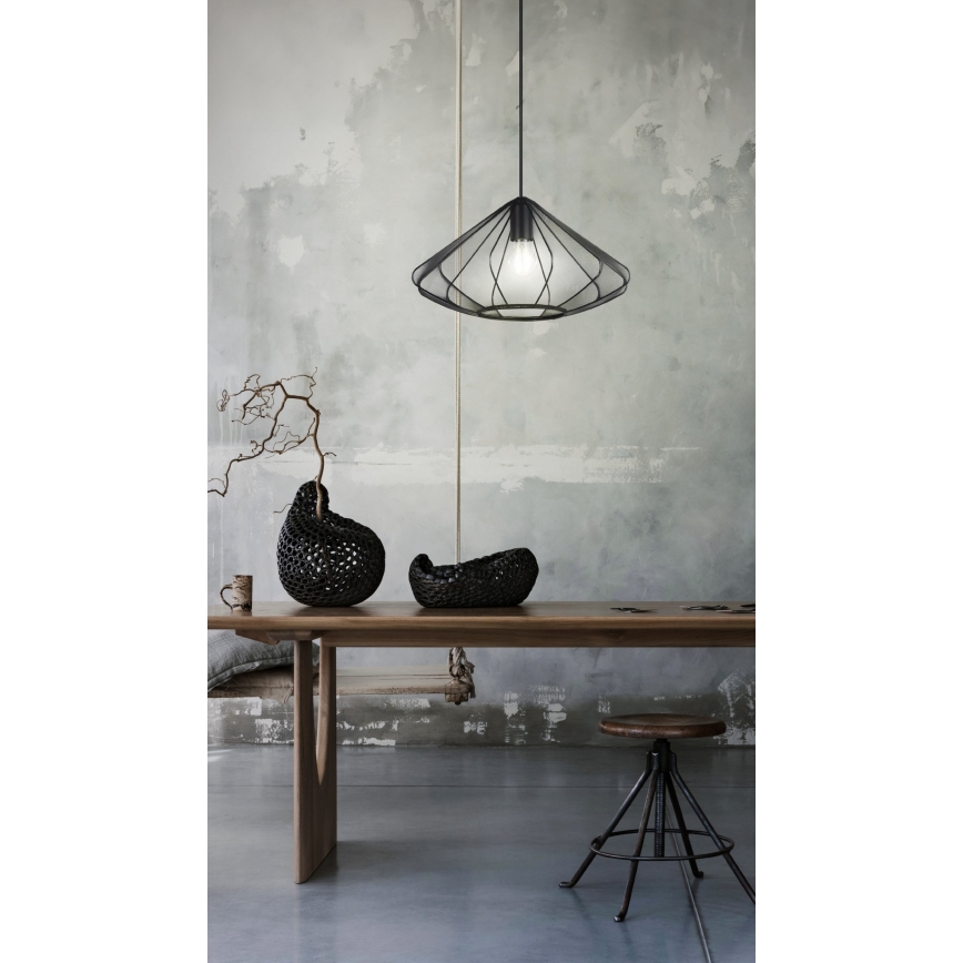 Eglo - Κρεμαστό φωτιστικό οροφής 1xE27/40W/230V διάμετρος 42,5 cm μαύρο