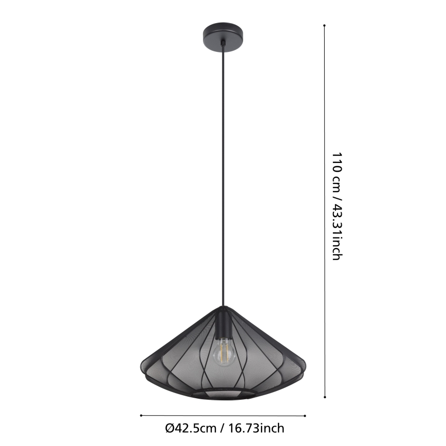 Eglo - Κρεμαστό φωτιστικό οροφής 1xE27/40W/230V διάμετρος 42,5 cm μαύρο