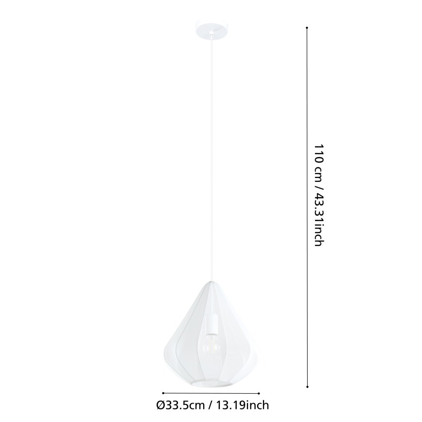 Eglo - Κρεμαστό φωτιστικό οροφής 1xE27/40W/230V διάμετρος 33,5 cm λευκό