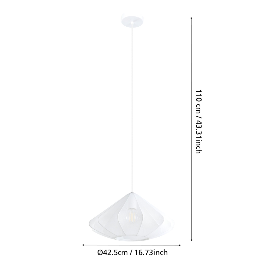 Eglo - Κρεμαστό φωτιστικό οροφής 1xE27/40W/230V διάμετρος 42,5 cm λευκό