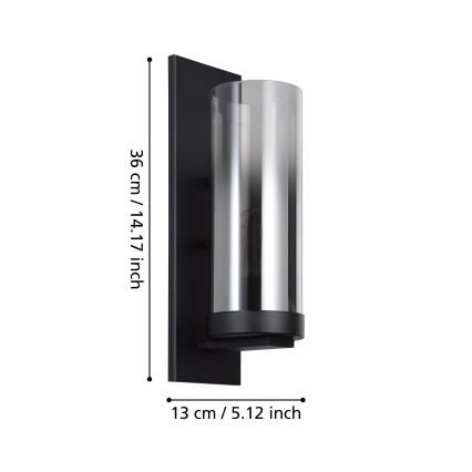 Eglo - Φωτιστικό τοίχου 1xE27/40W/230V μαύρο