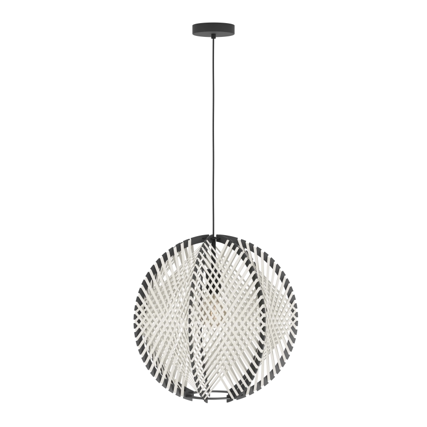Eglo - Κρεμαστό φωτιστικό οροφής 1xE27/40W/230V διάμετρος 48 cm λευκό/μαύρο