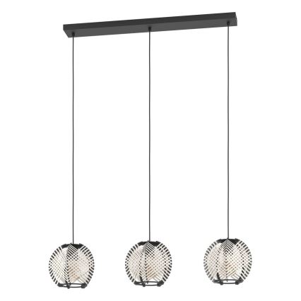 Eglo - Κρεμαστό φωτιστικό οροφής 3xE27/40W/230V λευκό/μαύρο