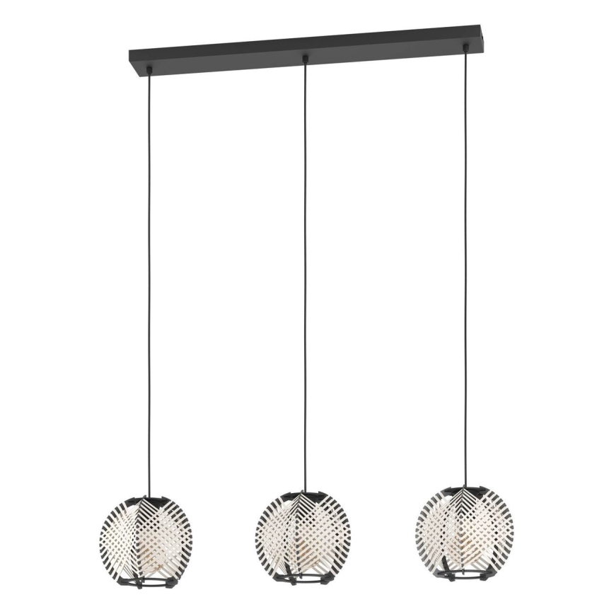 Eglo - Κρεμαστό φωτιστικό οροφής 3xE27/40W/230V λευκό/μαύρο