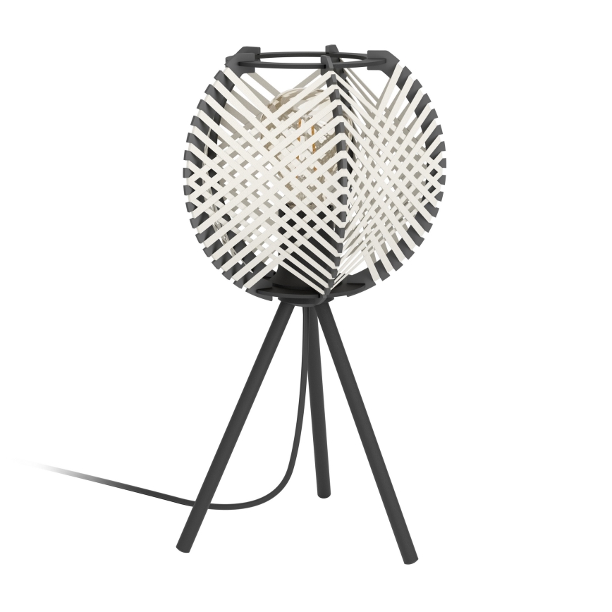 Eglo - Eπιτραπέζιο φωτιστικό 1xE27/40W/230V λευκό/μαύρο