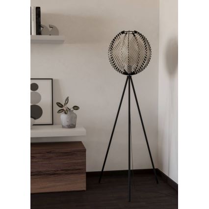 Eglo - Επιδαπέδιο φωτιστικό 1xE27/40W/230V λευκό/μαύρο