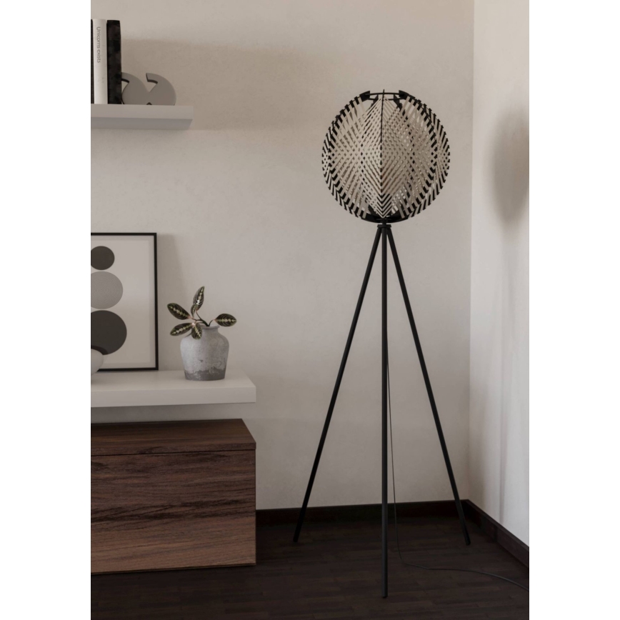 Eglo - Επιδαπέδιο φωτιστικό 1xE27/40W/230V λευκό/μαύρο