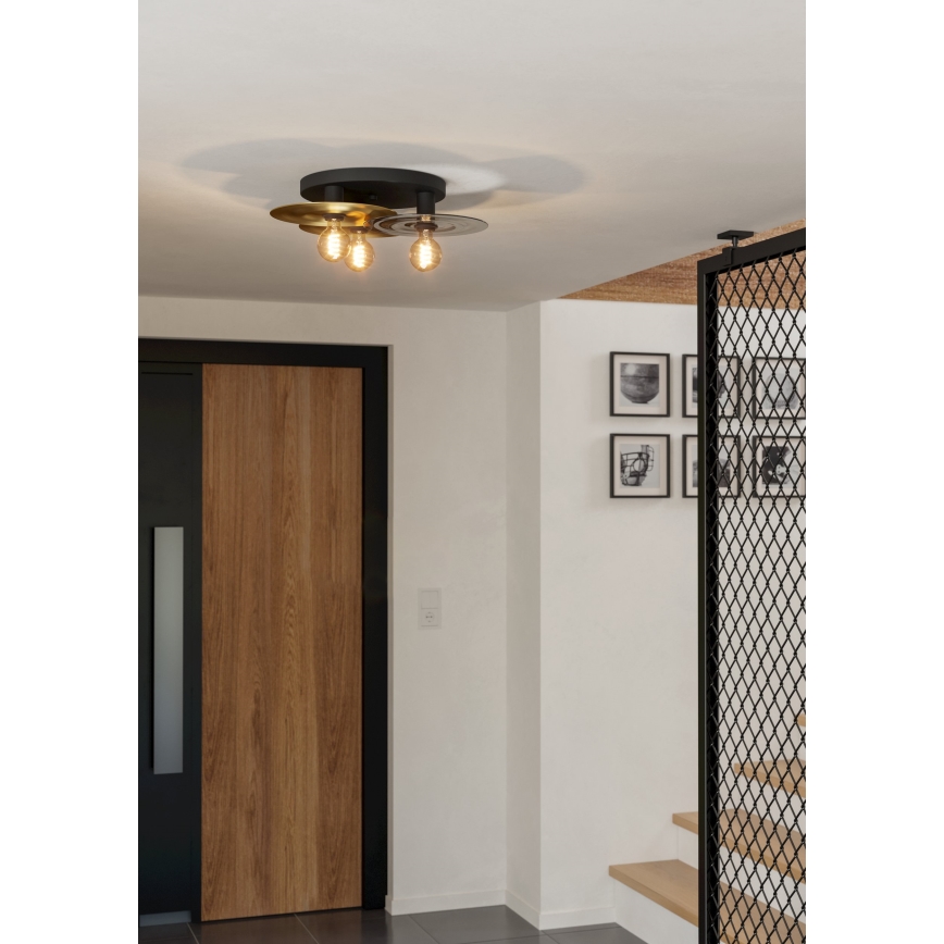 Eglo - Φωτιστικό οροφής 3xE27/40W/230V χρυσό/μαύρο