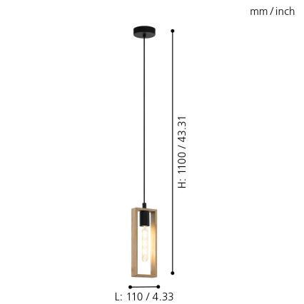 Eglo - Κρεμαστό φωτιστικό οροφής 1xE27/60W/230V