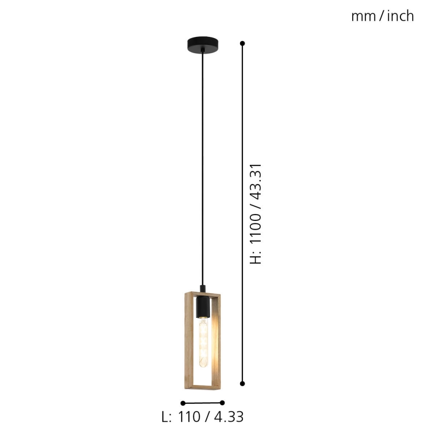 Eglo - Κρεμαστό φωτιστικό οροφής 1xE27/60W/230V