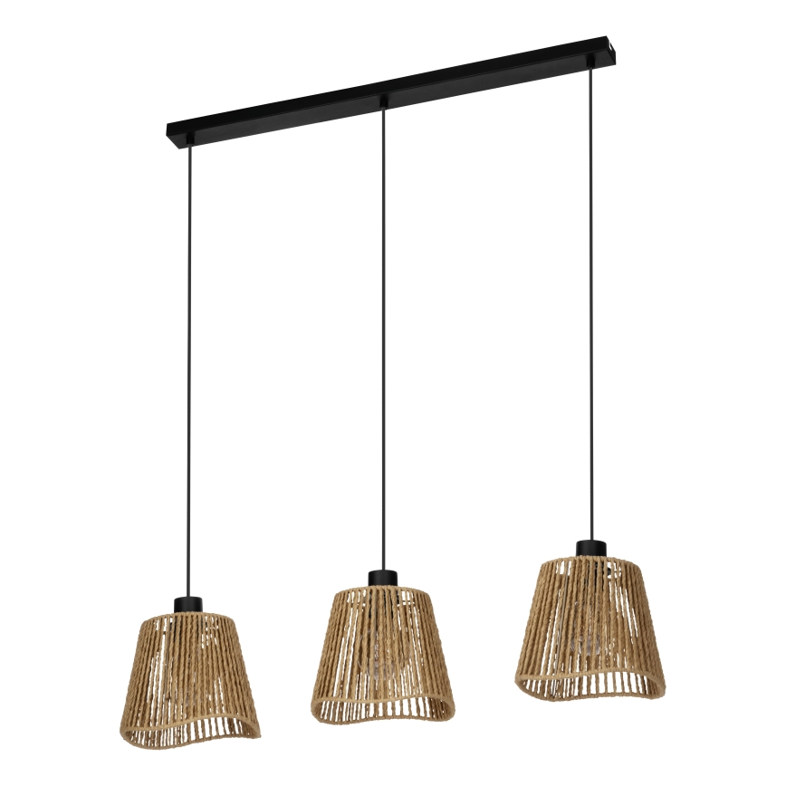 Eglo - Κρεμαστό φωτιστικό οροφής 3xE27/60W/230V καφέ