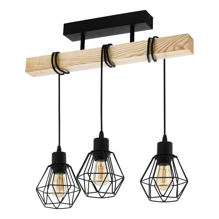 Eglo - Πλαφονιέρα οροφής TOWNSHEND 3xE27/60W/230V - FSC πιστοποιημένο