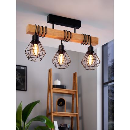 Eglo - Πλαφονιέρα οροφής TOWNSHEND 3xE27/60W/230V - FSC πιστοποιημένο