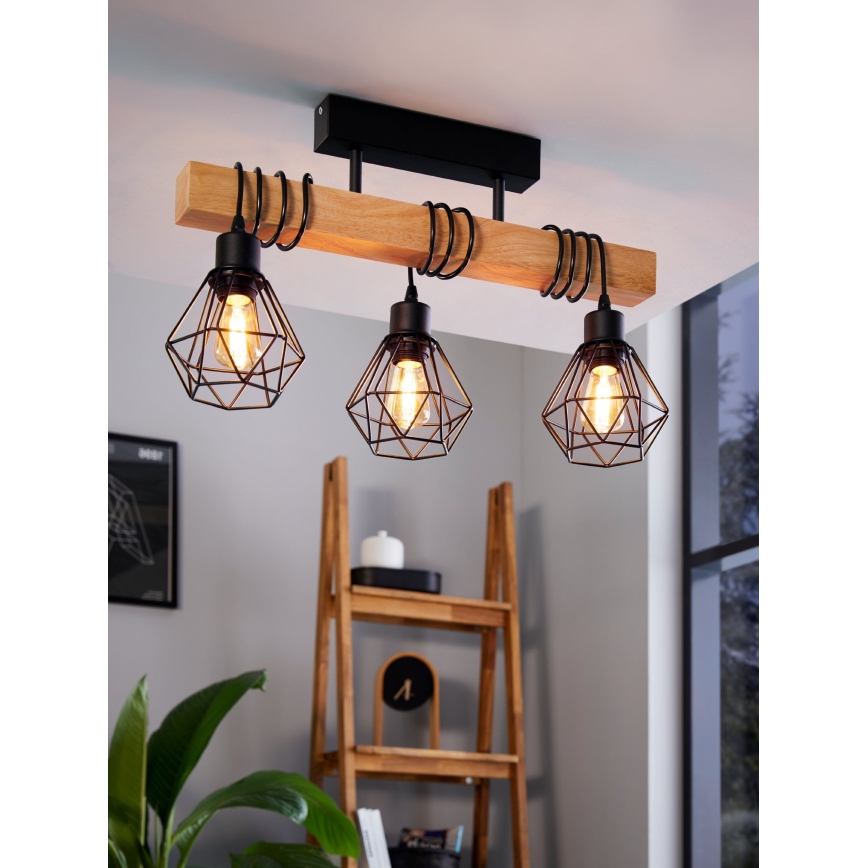 Eglo - Πλαφονιέρα οροφής TOWNSHEND 3xE27/60W/230V