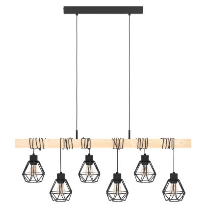 Eglo -Κρεμαστό φωτιστικό οροφής TOWNSHEND 6xE27/60W/230V - FSC πιστοποιημένο