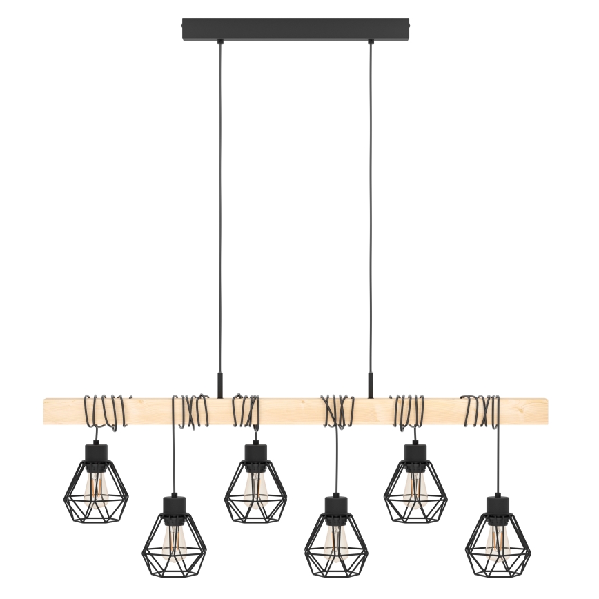 Eglo -Κρεμαστό φωτιστικό οροφής TOWNSHEND 6xE27/60W/230V - FSC πιστοποιημένο