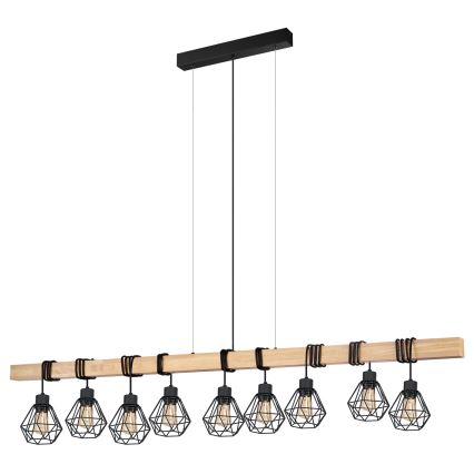 Eglo -Κρεμαστό φωτιστικό οροφής TOWNSHEND 9xE27/60W/230V - FSC πιστοποιημένο