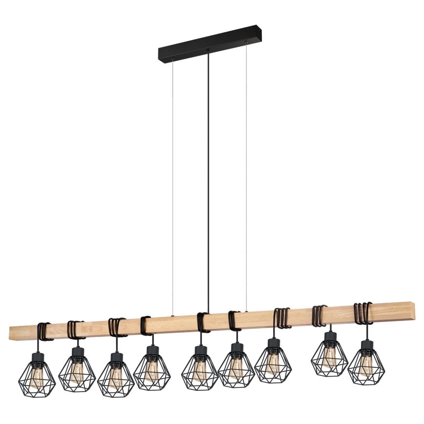 Eglo -Κρεμαστό φωτιστικό οροφής TOWNSHEND 9xE27/60W/230V - FSC πιστοποιημένο