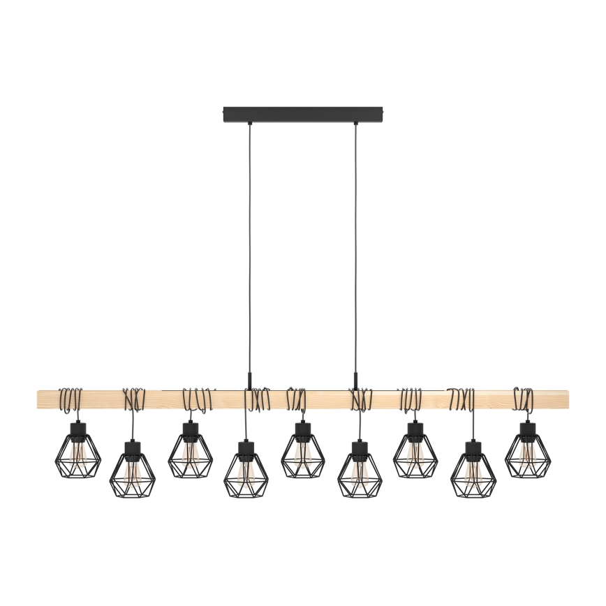 Eglo -Κρεμαστό φωτιστικό οροφής TOWNSHEND 9xE27/60W/230V - FSC πιστοποιημένο