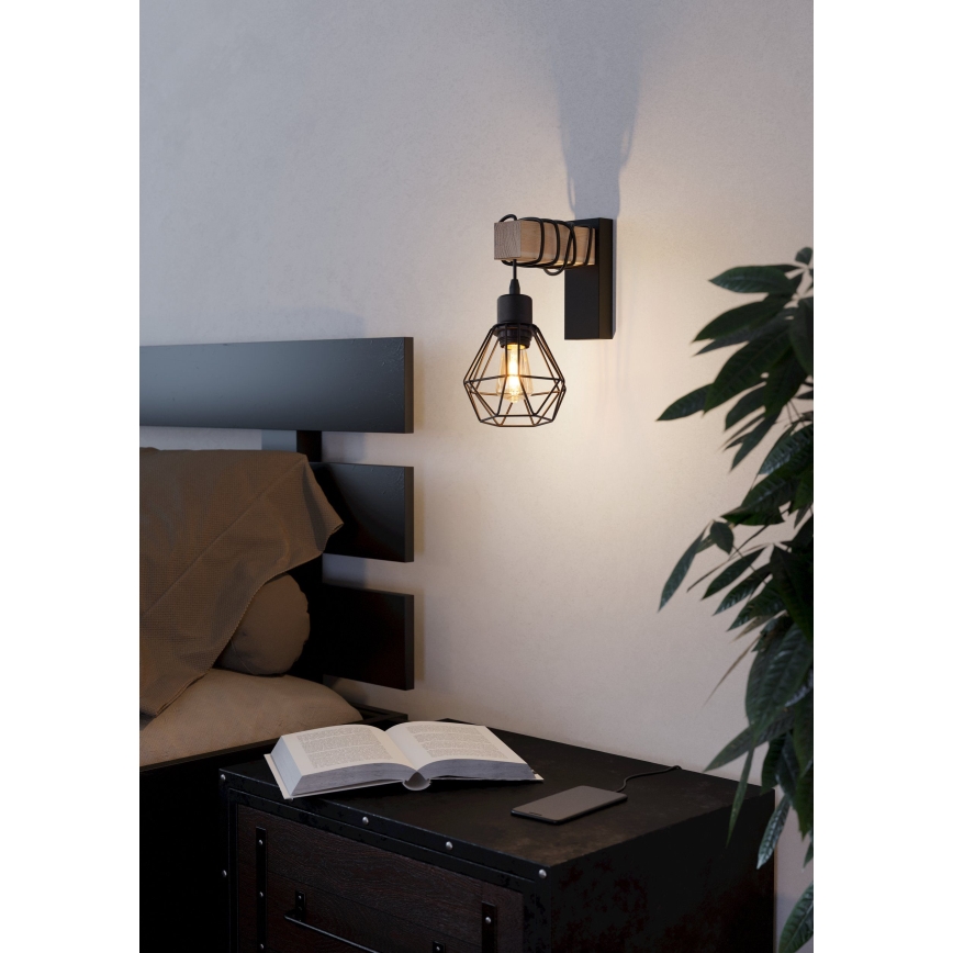 Eglo - Φωτιστικό τοίχου TOWNSHEND 1xE27/60W/230V