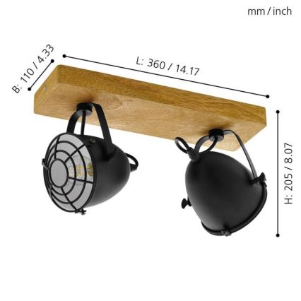 Eglo - Σποτ φωτιστικό 2xE14/40W/230V