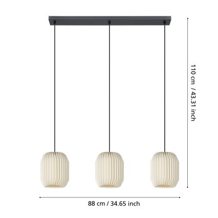 Eglo - Κρεμαστό φωτιστικό οροφής 3xE27/40W/230V