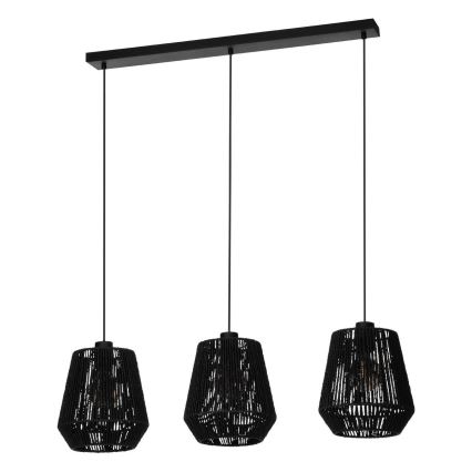 Eglo - Κρεμαστό φωτιστικό οροφής 3xE27/60W/230V μαύρο