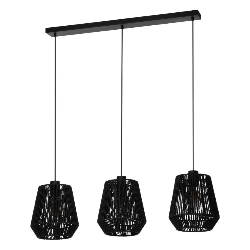 Eglo - Κρεμαστό φωτιστικό οροφής 3xE27/60W/230V μαύρο