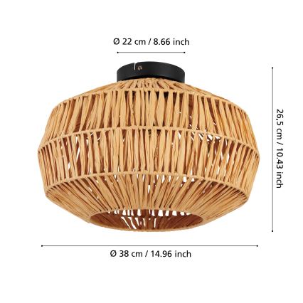 Eglo - Φωτιστικό οροφής 1xE27/40W/230V Ø 38 εκ. καφέ