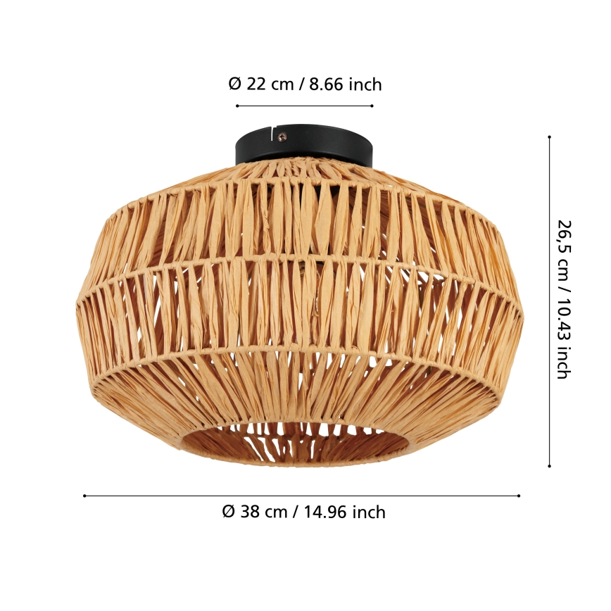 Eglo - Φωτιστικό οροφής 1xE27/40W/230V Ø 38 εκ. καφέ