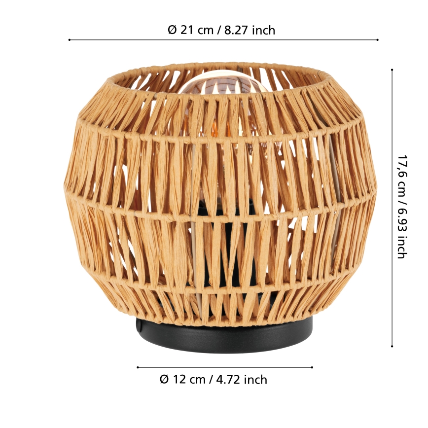 Eglo - Επιτραπέζιο φωτιστικό 1xE27/40W/230V καφέ