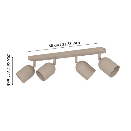 Eglo - Φωτιστικό σποτ 4xE14/40W/230V μπεζ