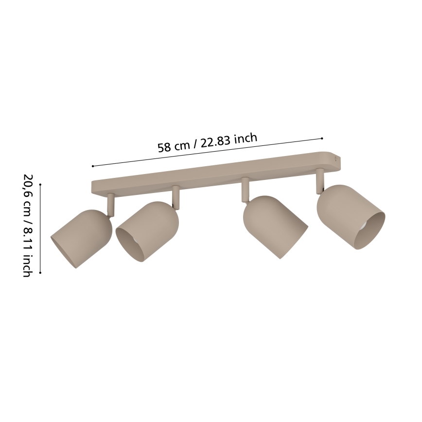 Eglo - Φωτιστικό σποτ 4xE14/40W/230V μπεζ