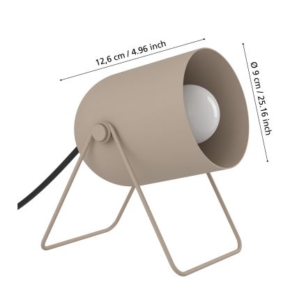 Eglo - Επιτραπέζιο φωτιστικό 1xE14/8W/230V σε μπεζ απόχρωση