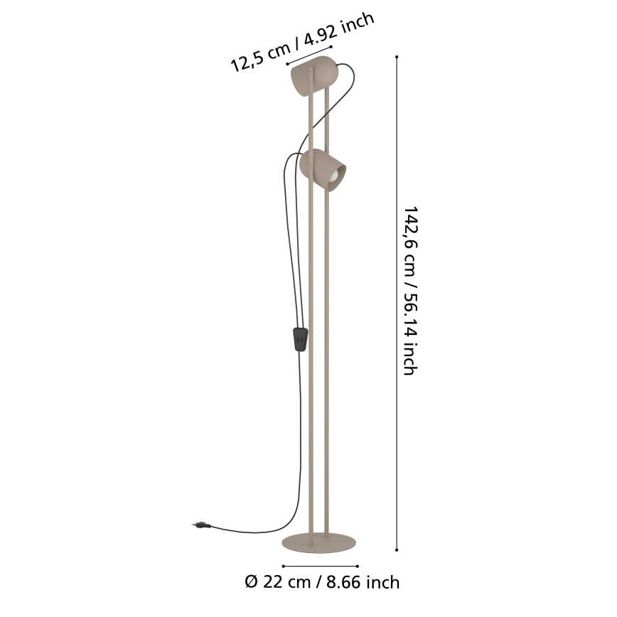 Eglo - Φωτιστικό δαπέδου 2xE14/8W/230V μπεζ