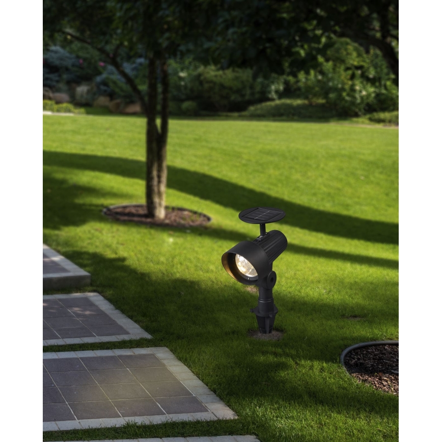 Eglo - Σετ 3 τεμ. LED ηλιακό φωτιστικό με αισθητήρα LED/200 mAh IP44 μαύρο