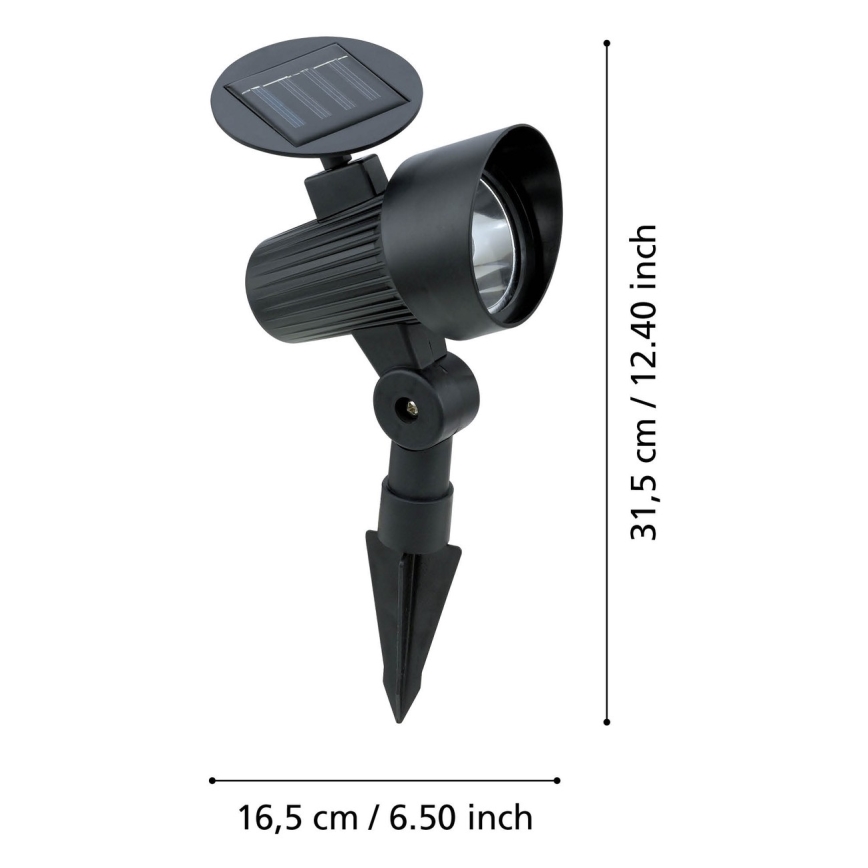 Eglo - Σετ 3 τεμ. LED ηλιακό φωτιστικό με αισθητήρα LED/200 mAh IP44 μαύρο