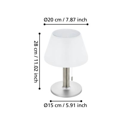 Eglo 48749 - Ρυθμιζόμενη ηλιακή λάμπα LED/2W/3,7V 2000 mAh IP44
