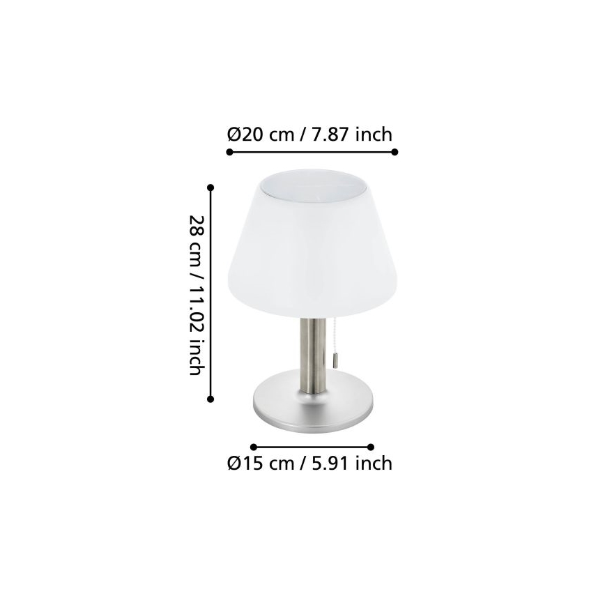 Eglo 48749 - Ρυθμιζόμενη ηλιακή λάμπα LED/2W/3,7V 2000 mAh IP44