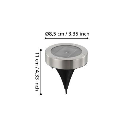 Eglo 48777 - LED ηλιακό φωτιστικό με αισθητήρα LED/0,07W/1,2V 200 mAh ματ χρώμιο