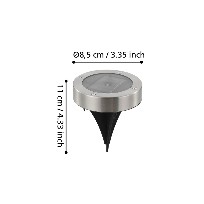 Eglo 48777 - LED ηλιακό φωτιστικό με αισθητήρα LED/0,07W/1,2V 200 mAh ματ χρώμιο