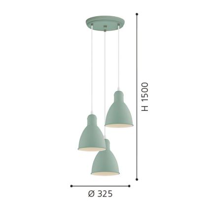 EGLO 49095 - Πολύφωτο σε σχοινί PRIDDY-P 3xE27/60W/230V