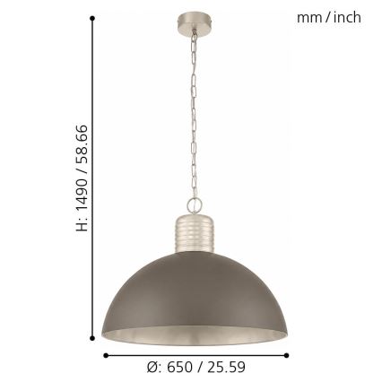 Eglo 49107 - Πολύφωτο σε αλυσίδα COLDRIDGE 1xE27/60W/230V