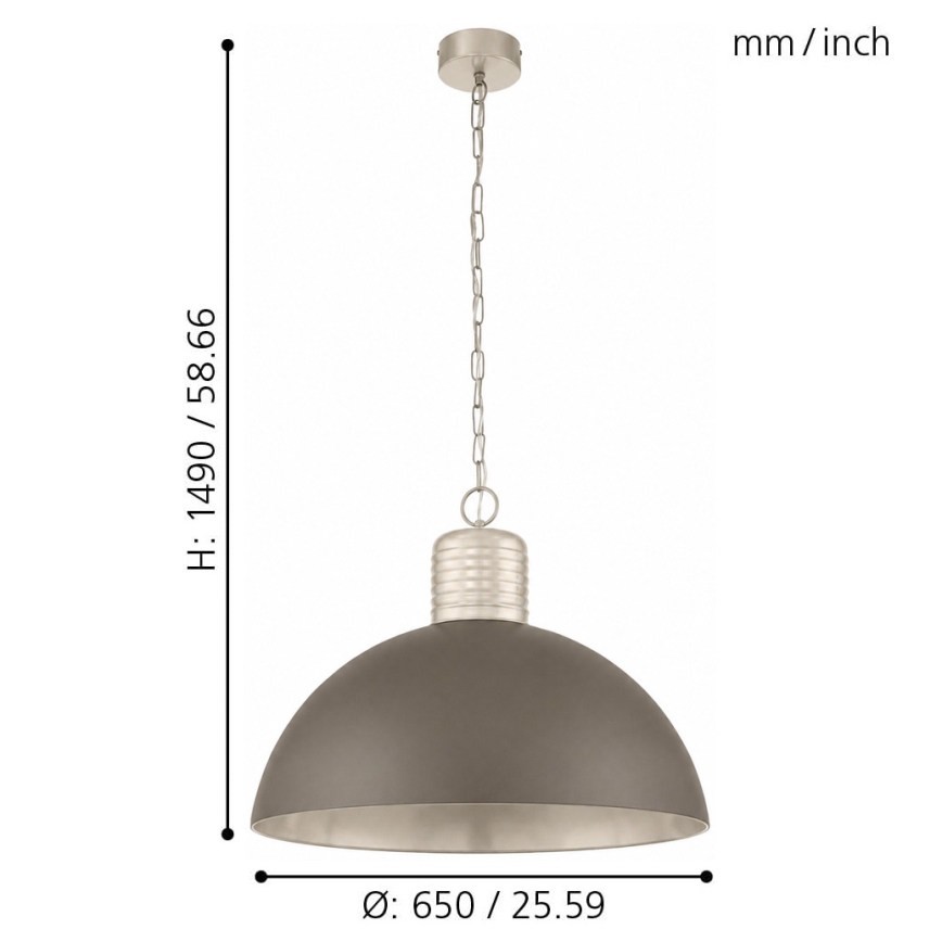 Eglo 49107 - Πολύφωτο σε αλυσίδα COLDRIDGE 1xE27/60W/230V